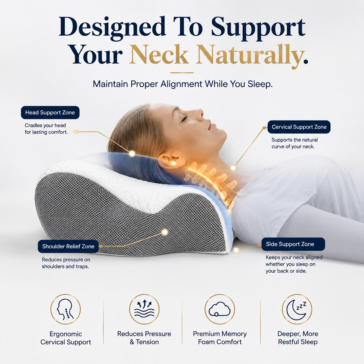 CloudAlign™ Ergonomic Cervical Pillow