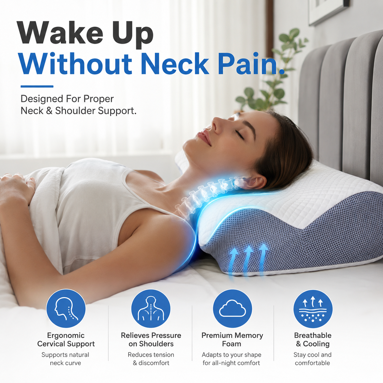 CloudAlign™ Ergonomic Cervical Pillow