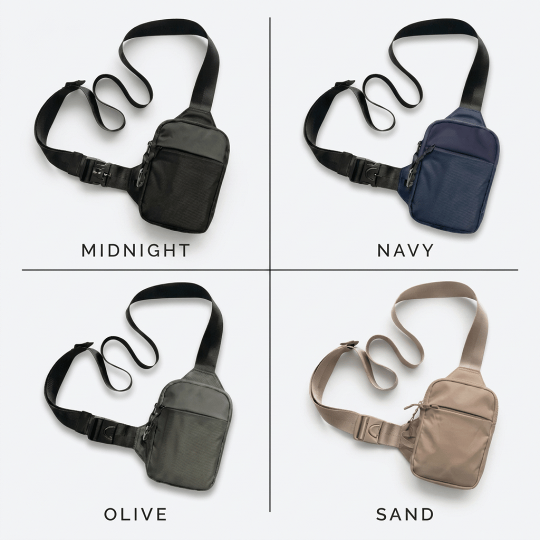 Travel Sling Bag - zipper detail