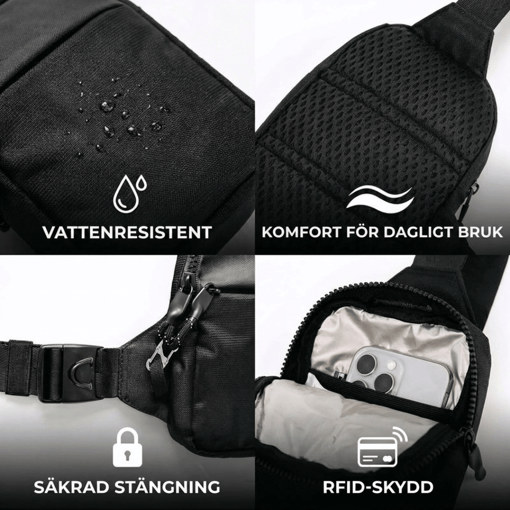 Travel Sling Bag - compartments open