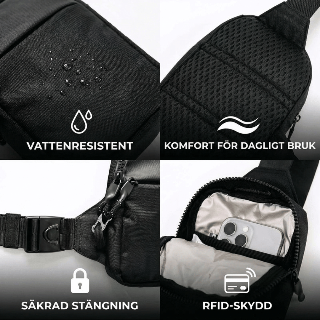 Travel Sling Bag - compartments open
