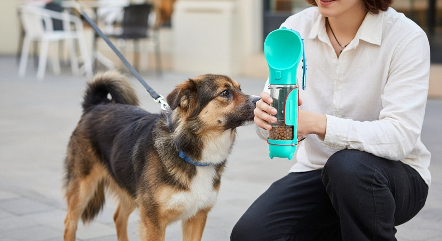 5 in 1 Portable Dog Water Bottle & Treat Container