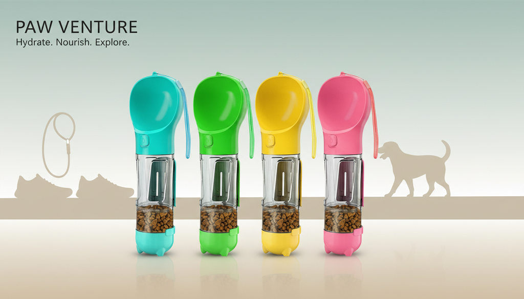 5 in 1 Portable Dog Water Bottle & Treat Container